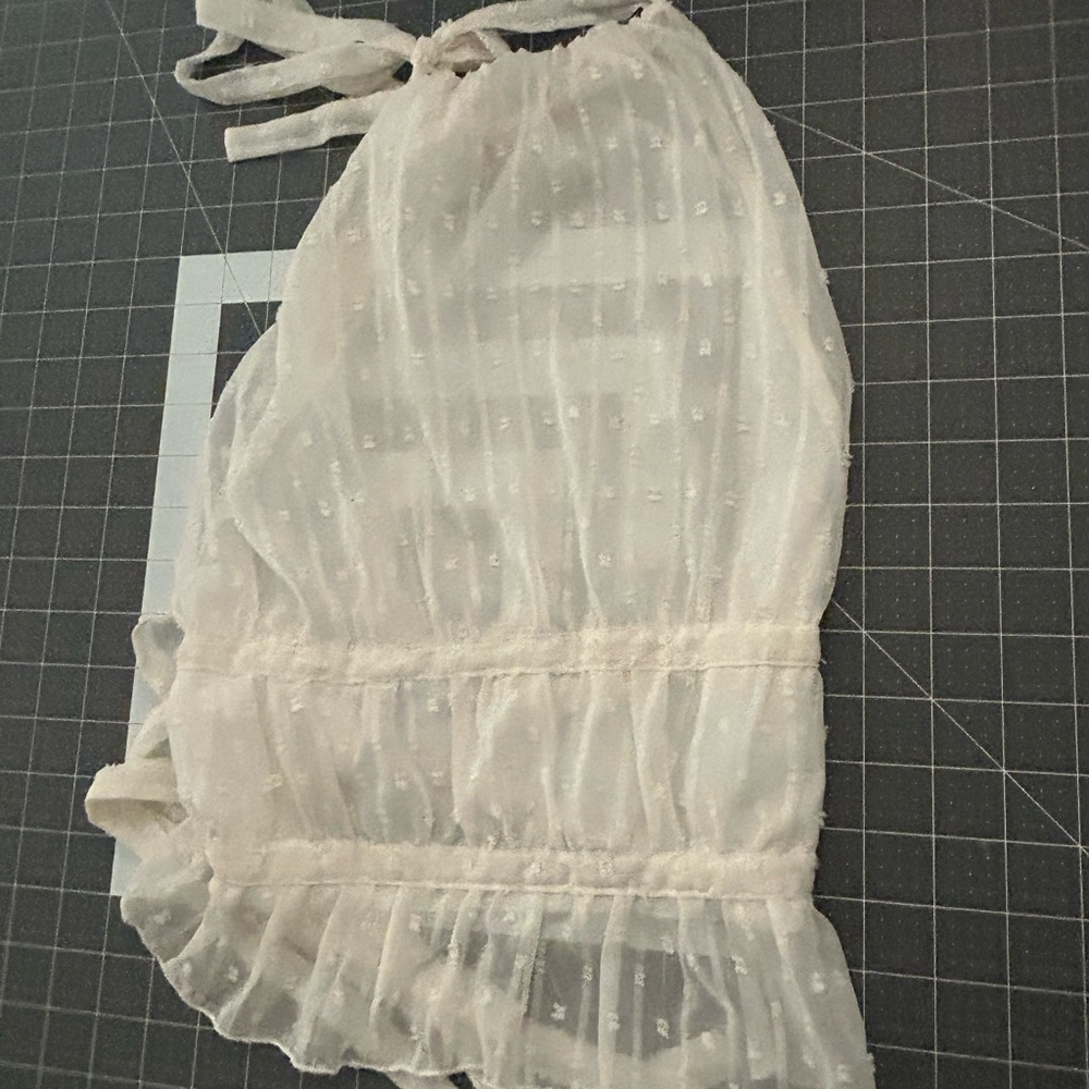 SHEIN White Sheer Halter Top